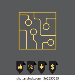 Circuit board, technology line icon