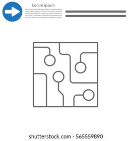 Circuit board, technology line icon