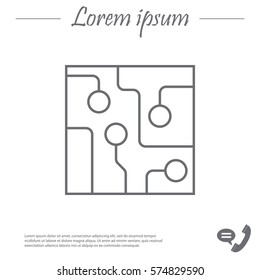 Circuit board, technology line icon