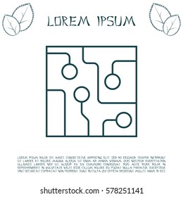 Circuit board, technology line icon