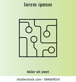 Circuit board, technology line icon