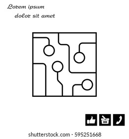 Circuit board, technology line icon