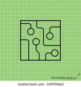 Circuit board, technology line icon