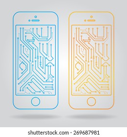 Circuit Board Technology on Smartphone display.