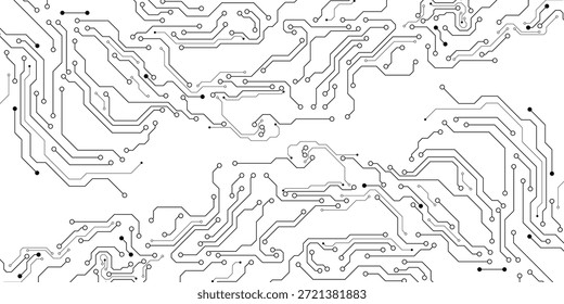 Textura de la tecnología de la placa de circuito en el fondo blanco. Elementos Electrónicas y diseño de computadoras futuristas. Conveniente para el Web y la Plantilla del Anuncio. Ilustración vectorial