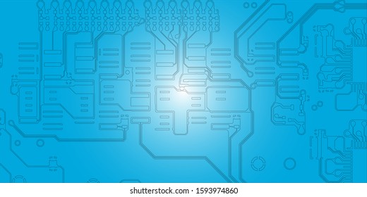 Circuit Board Technology Tree Pattern Concept Vector Background. Black Abstract Scifi PCB Trace Data Transfer Design Illustration.