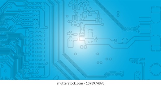 Circuit Board Technology Tree Pattern Concept Vector Background. Black Abstract Scifi PCB Trace Data Transfer Design Illustration.