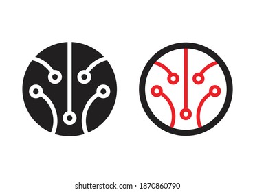 Circuit board, technology vector icon. Web site design, logo, app. Computer, network, communication, tech icon. Vector stock illustration.