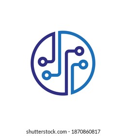 Circuit board, technology vector icon. Web site design, logo, app. Computer, network, communication, tech icon. Vector stock illustration.