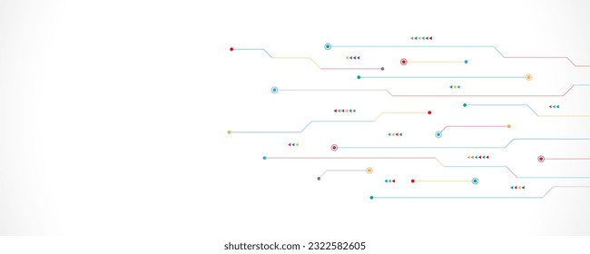 Circuit board texture with communication technology concept. Creative vector illustration