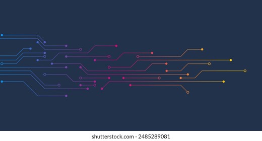 Textura de placa de circuito con concepto de tecnología de comunicación. Ilustración vectorial creativa