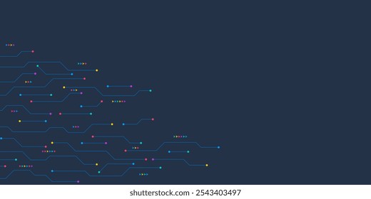 Circuit board texture with communication technology concept. Creative vector illustration