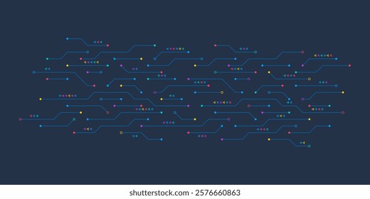 Circuit board texture with communication technology concept. Creative vector illustration