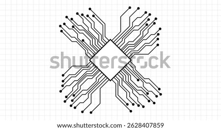 Circuit board texture with communication technology concept stock illustration