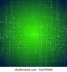 Circuit Board Texture Green Abstract Vector Background