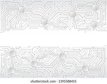 Circuit board texture on the white background. Abstract digital modern concept style. High tech vector illustration