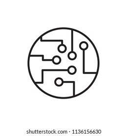 Circuit board thin line icon. Vector.