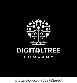 Circuit board tree. Abstract technology tree icon. Digital tech tree logo. Vector illustration design. sustainable electricity concept.