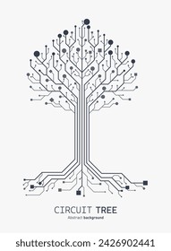 Árbol de circuito impreso. Concepto de conexión a Internet de placa de circuito digital. Textura de color suave. Sistema de placa base del ordenador. Ilustración vectorial puntos, líneas y cuadrado red social y conexión.