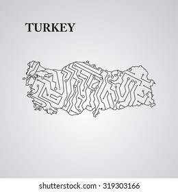 Circuit board Turkey eps 10, vector elegant illustration