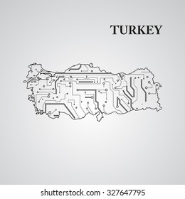 Circuit board Turkey eps 10, vector elegant illustration