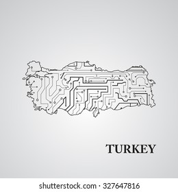 Circuit board Turkey eps 10, vector elegant illustration