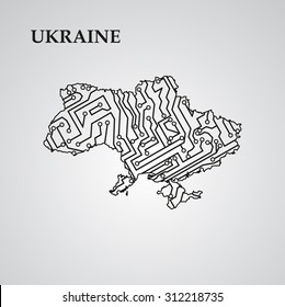 Circuit board Ukraine eps 10, vector elegant illustration