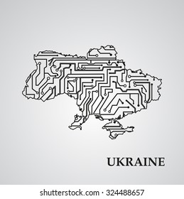 Circuit board Ukraine eps 10, vector elegant illustration