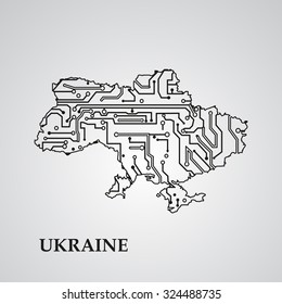 Circuit board Ukraine eps 10, vector elegant illustration