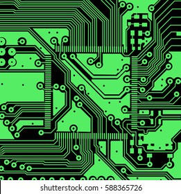 Circuit board vector art line. Can illustrate the scientific and technical, high-tech theme. As well as the artificial intellect and artificial neural networks.