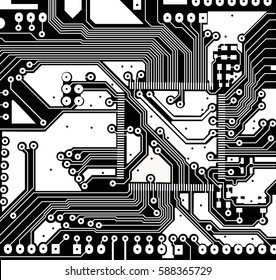 Circuit board vector art line. Can illustrate the scientific and technical, high-tech theme. As well as the artificial intellect and artificial neural networks.
