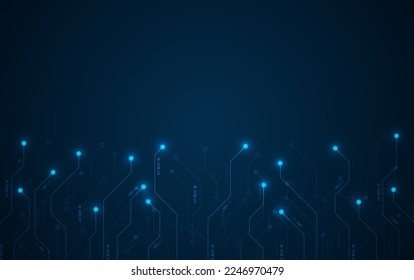 Circuit board vector background. Electronic computer hardware technology. Motherboard