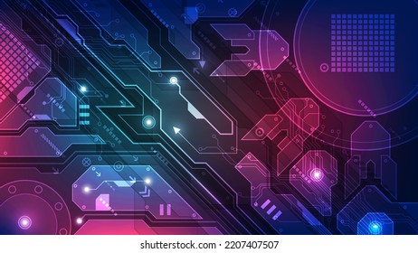 circuit board vector background illustration. abstract future computer electronics hardware motherboard.