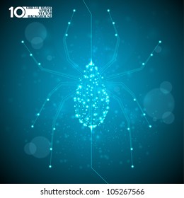 Circuit board vector background, technology illustration, spider illustration eps10