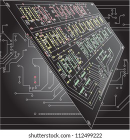 Circuit board vector background. Technology illustration. Vector image