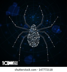 Circuit board vector background, technology illustration, spider illustration eps10