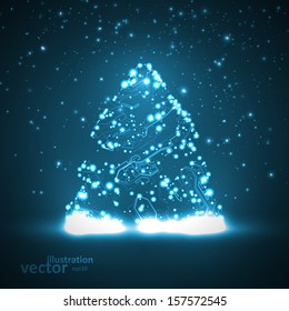 Circuit board vector background, technology illustration, christmas tree eps10
