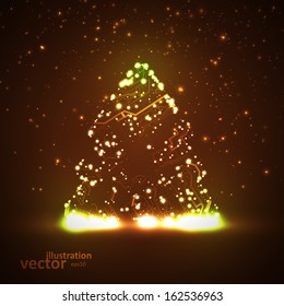 Circuit board vector background, technology illustration, christmas tree eps10