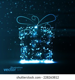 Circuit board vector background, technology illustration, christmas gift eps10