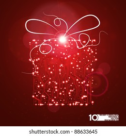 circuit board vector background, technology illustration, christmas gift eps10