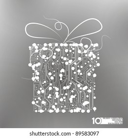 circuit board vector background, technology illustration, christmas gift eps10