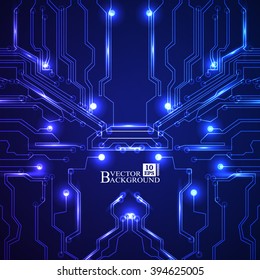 Circuit board vector blue background