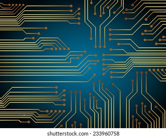 circuit board vector blue color background, technology illustration