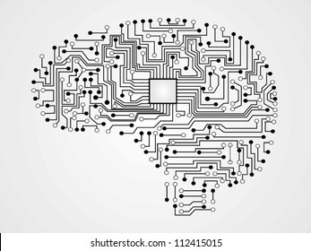 Circuit Board Vector Brain Stock Vector (Royalty Free) 112415015 ...