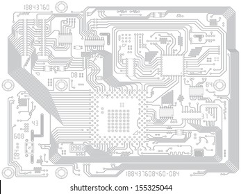 Circuit Board Vector Computer Drawing Electronic Stock Vector (Royalty ...