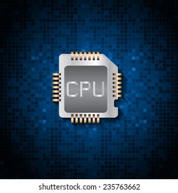 circuit board vector dark blue color background, technology illustration. cpu. 