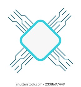 Circuit board vector design element. Microelectronics. Abstract customizable symbol for infographic with blank copy space. Editable shape for instructional graphics. Visual data presentation component