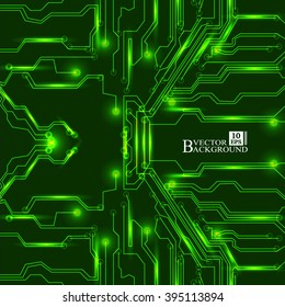 Circuit board vector green background