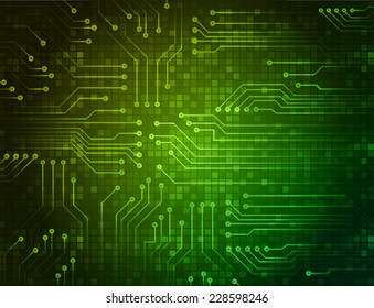 circuit board vector green yellow pixel background 