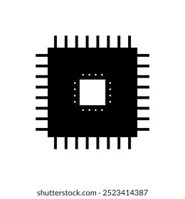 Circuit board vector icon. Microchip illustration sign. Technology symbol.